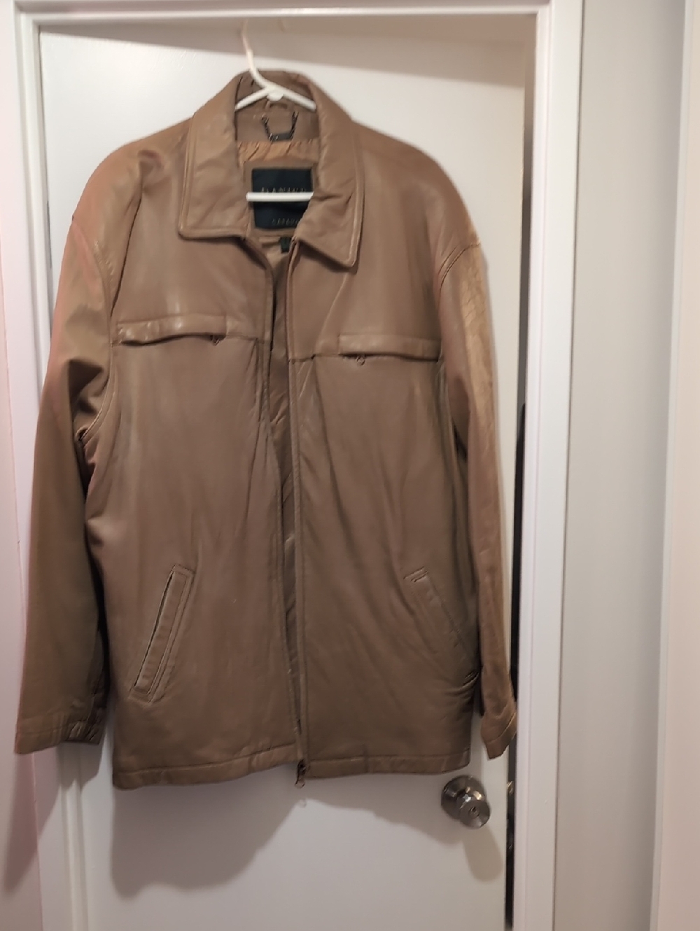 Danier Tan Leather Shirt Jacket